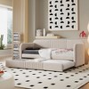 NicBex Twin Size Velvet Fabric Daybed Modern Wooden Bed Frame with Trundle for Bedroom, Living Room, No Box Spring Required, Space Saving - 2 of 4