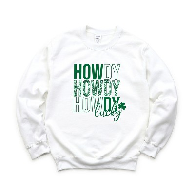 Simply Sage Market Women's Graphic Sweatshirt Leopard Howdy Lucky