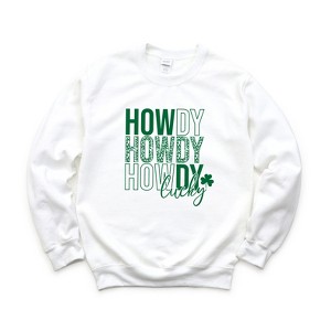 Simply Sage Market Women's Graphic Sweatshirt Leopard Howdy Lucky - 1 of 3