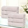 Ribbed Textured Border Zero Twist Cotton Medium Weight Towel Set by Blue Nile Mills - 2 of 4