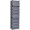 vidaXL Interlocking Shoe Organizer White/Black Cabinet Shelf 10 Compartments - Black - 2 of 4