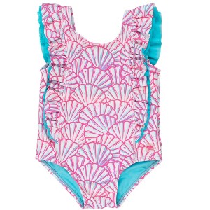 RuffleButts Girls UPF50+ Waterfall One Piece - 1 of 4
