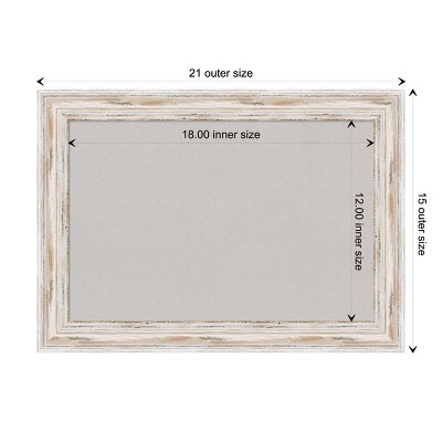 Alexandria White Wash Narrow Wood Framed Corkboard