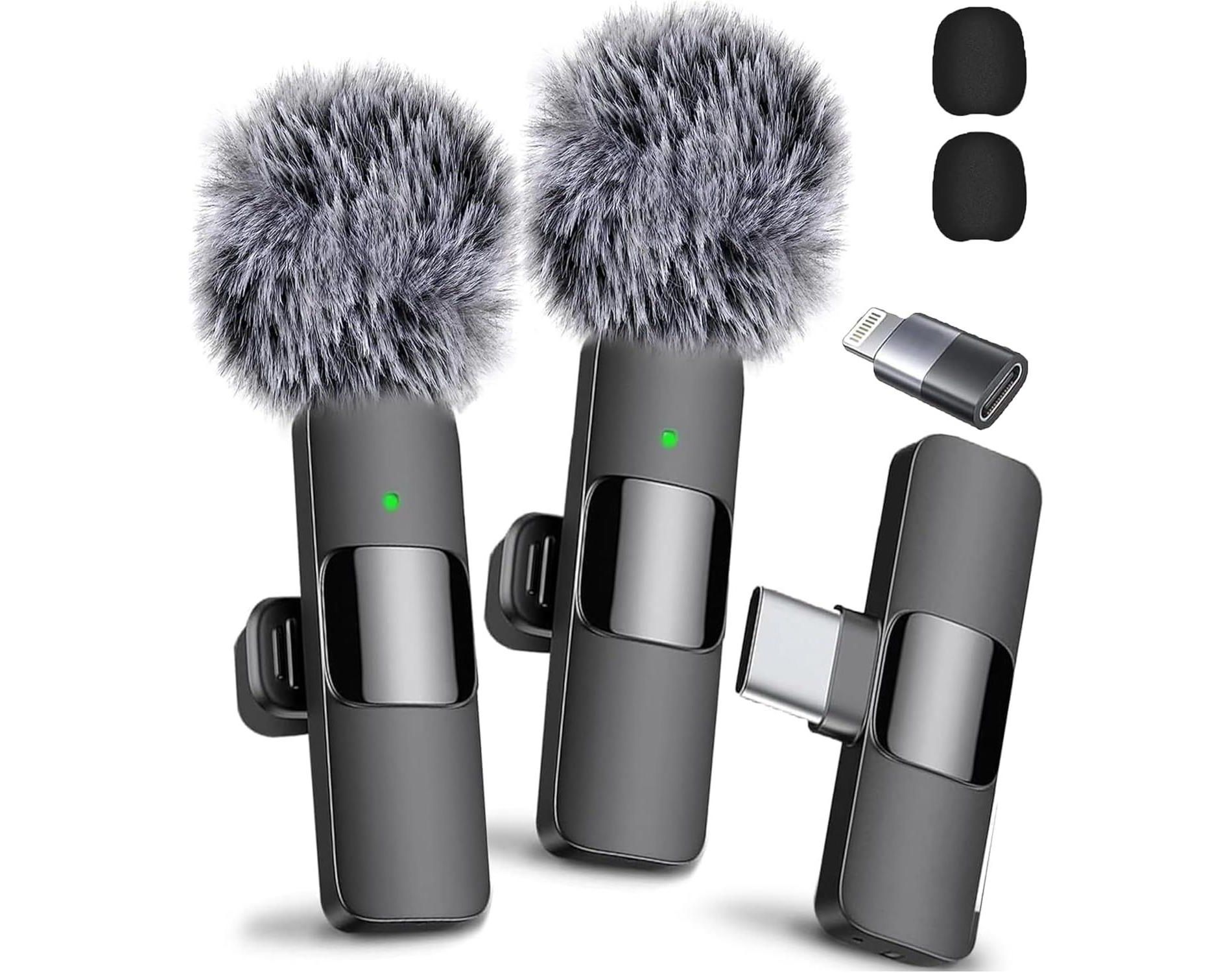 Mini Mic Pro Wireless Microphone for iPhone, Android, Lavalier Microphone for Video Recording