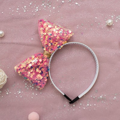 Summer Crystal - Large Sequin Bow Headband - 1 Pack - image 4