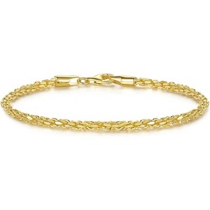 14K Gold Rope Chain Bracelet, Dense Solid Link Design for Men and Women, Sizes 6.5 to 9 Inches Available - 1 of 4