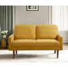 CAVINAS Modern & Vintage Loveseat Sofa, Velvet Upholstered 2 Seater Sofa Couch with Sleek Design, for Home, Apartment or Office - 2 of 4