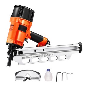 VEVOR Framing Nailer, 2" to 3-1/2" 21 Degree Full Round Head Pneumatic Framing Nailer with Dual Trigger Modes & Tool-Less Depth Adjustment, Orange - 1 of 4