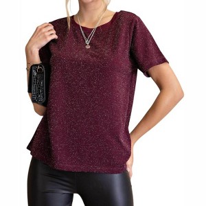 Women's Foggy Foil Contrast Top - KORI - 1 of 2