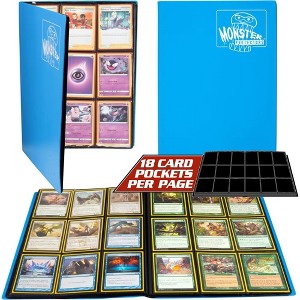 Monster Binder - 9 Pocket Trading Card Album - Matte Blue (Anti-Theft Pockets Hold 360+ Yugioh, Pokemon, Magic The Gathering Cards) - 1 of 4