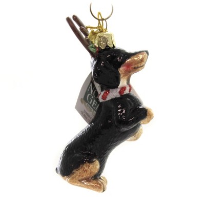 glass sausage dog ornament