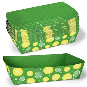 Big Dot of Happiness Tennis Party Paper Food Trays, Disposable Food Boats for Birthday or Retirement, Picnic, Double-Sided Paper Meal Holders - 12 Ct - 1 of 4