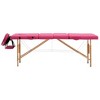 vidaXL Foldable Massage Table 4 Zones Wood Pink - 3 of 4