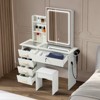 DOMETOUR Newly designed smart mirror dressing table with drawers and storage cabinet, dressing table with dressing pad for bedroom, dressing room - 2 of 4