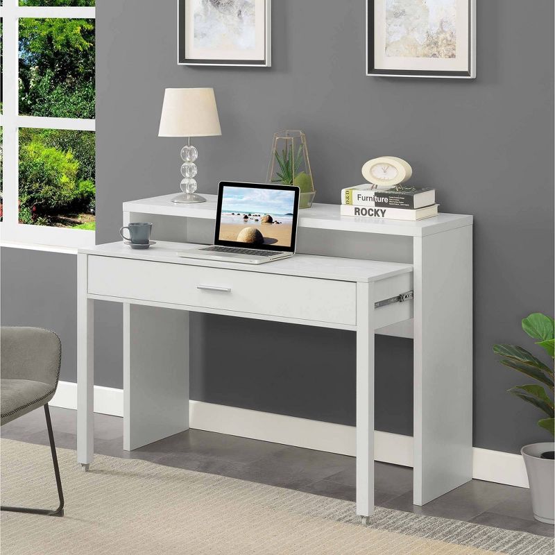 Newport JB Console Sliding Desk with Drawer and Riser - Breighton Home, 2 of 10