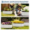 2 Pack Oval Galvanized Garden Beds 6x3x1Ft-Large Bottomless Galvanized Raised Bed in White and Green, Birdies Style for Outdoor Planting - 4 of 4
