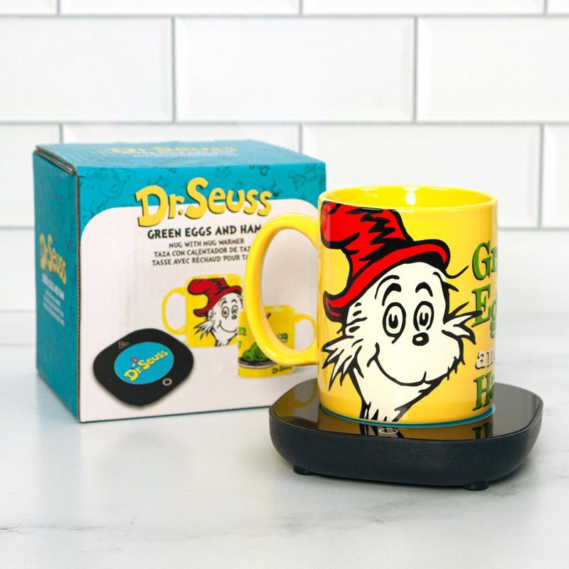Uncanny Brands Dr. Seuss Green Eggs and Ham Mug with Warmer, 5 of 6