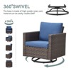POCASSY All Weather Brown Wicker Patio Furniture Set, Outdoor Conversation Set with Swivel Chairs Set of 2 and Comfort Seat Cushion for Porch Balcony - 4 of 4