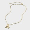 14K Gold Dipped Cubic Zirconia Puffy Heart Charm V Initial Necklace - A New Day™ Gold - 2 of 4