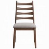 Royal Hampton Dining Side Chair Set of 2, Slatted Back, Gray Linen Seat, Brown - 3 of 4