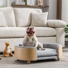 Bulldog Large Dog Beds With Removable Washable Cover, Velvet Cushion With Solid Wood legs and Bent Wood Back-The Pop Home - 3 of 4