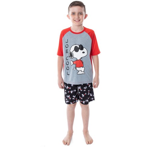 Peanuts Boys Joe Cool Snoopy Pajamas Shirt And Shorts Sleepwear