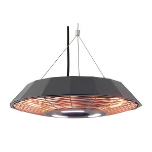 Infrared Electric Hanging LED Outdoor Heater - Black - EnerG+: Weatherproof, 360° Radiant Heat, Remote Controlled - 1 of 4