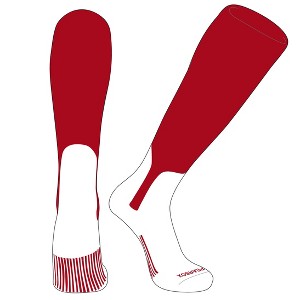 PEAR SOX OTC Baseball Softball Stirrup Socks (S, 7in) Red, White - 1 of 3