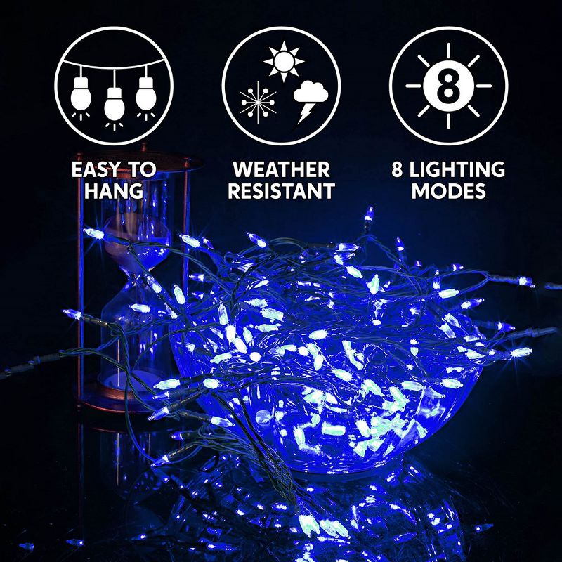 Joiedomi 2 Sets of 50-Count LED String Lights Blue, 4 of 7