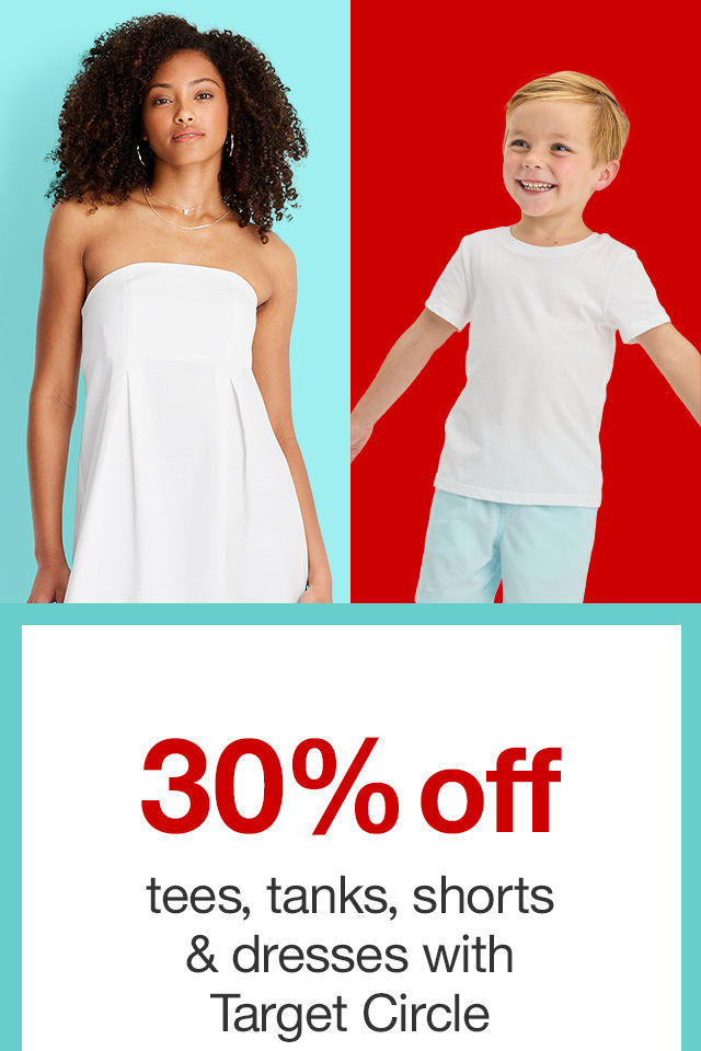 30% off tees, tanks, shorts & dresses with Target Circle Clothing for the fam >