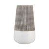 Sagebrook Home 10" Ceramic Vase - Contemporary Ivory and Beige Ridged Design Floral Vase For Decorative Table Accent - Stylish Home, Office, Event - 2 of 4