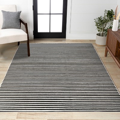 JONATHAN Y Aarhus High-Low Minimalist Scandi Striped Indoor/Outdoor Area Rug