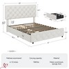 Full/QUEEN/KING  Size Bed Frame with 4 Storage Drawers and Adjustable Headboard Faux Leather Upholstered Platform Beds No Box Spring Needed - 2 of 4