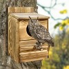Artloge Owl House Natural Wooden Owl Box Outdoor Backyard Hanging Houses with Perch Suitable for Barn Owl Nesting - 2 of 4
