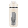 NewHome "64Oz Motivational Glass Water Bottle with Time Markers, Straw, Silicone Sleeve & Handle for Gym" White - 3 of 4