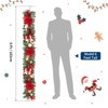 6ft Artificial Christmas Wreath for Front Door with LED Lights, Red Balls  Flowers, Pine Needles Decoration for Home Office Wall Window Fireplace - 3 of 4