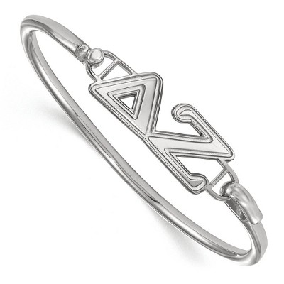 Black Bow Jewelry Sterling Silver Delta Zeta Greek Life Bangle Bracelet 7 Inch