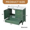 36" Black Bathroom Vanity with Solid Pine Frame, 1 Soft Close Door and 3 Drawers , Modern Storage Cabinet - Leovsnove - 4 of 4