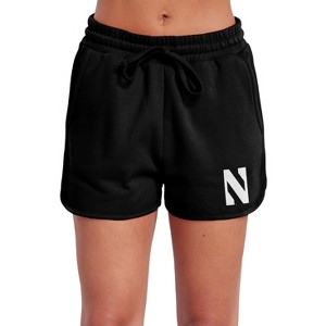 Women's Northwestern University Primary Logo Casual Drawstring Cotton Sweat Shorts With Pockets - 1 of 4
