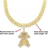 Men's Hip Hop Chain Necklace - Iced Out Silver/Gold Pendant (Monkey/Bear/Lion), Rapper Bling Jewelry - 2 of 4