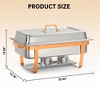 COZONY Chafing Dish Buffet Set, Stainless Steel Food Warmer with Foldable Legs, Catering Serving Pan for Party, Wedding, Buffet Events - 3 of 4