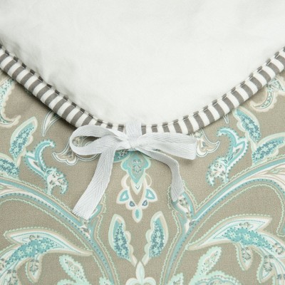 Sage Green Damask Microfiber Twin Duvet Cover Set