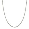 Black Bow Jewelry 2.75mm, Sterling Silver Solid Loose Rope Chain Necklace - 3 of 4