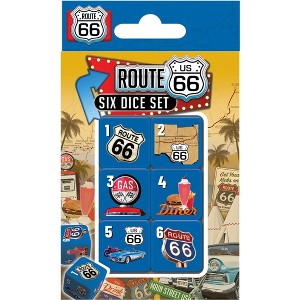 MasterPieces Officially Licensed Route 66 - 6 Piece D6 Gaming Dice Set Ages 6 and Up - 1 of 4