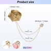 Unique Bargains Cloth Handmade Flower Lapel Pin with Gold Badge Tassel Chain Brooches 1.57 inch 1 Pc - 3 of 4