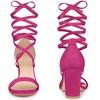Perphy Women's Open Toe Lace Up Tie Up Lightly Padded Chunky Heeled Sandals - 2 of 3