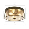 LNC Vine 3-Lights 13-in Brushed Black and Seeded Glass Drum LED Flush Mount Lights - 3 of 4