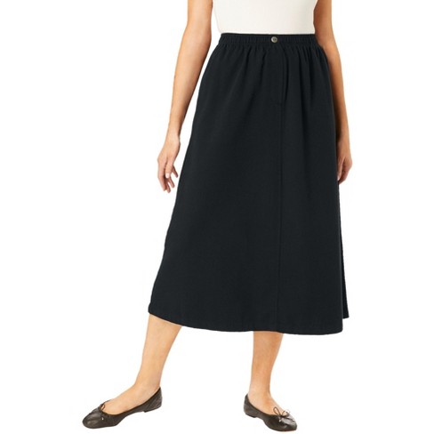 Woman Within Women s Plus Size 7 day Mockfly Skirt 30 W Black Target