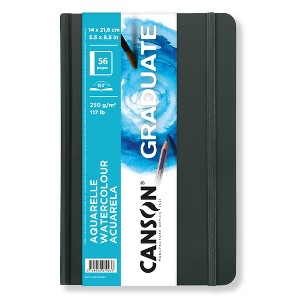 Canson Graduate Watercolor Art Book, Hard Cover Binding, 28 Sheet, 5.5x8.5 inch, 1 Count - 1 of 4