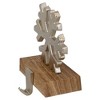Northlight 6" Silver Snowflake on Wood Look Base Christmas Stocking Holder - 4 of 4